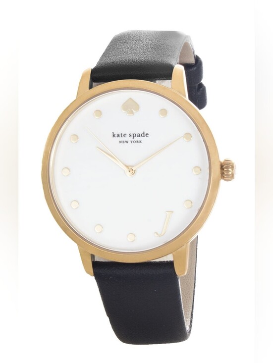 kate spade Accessories - Kate Spade "J" Black & Gold Watch
